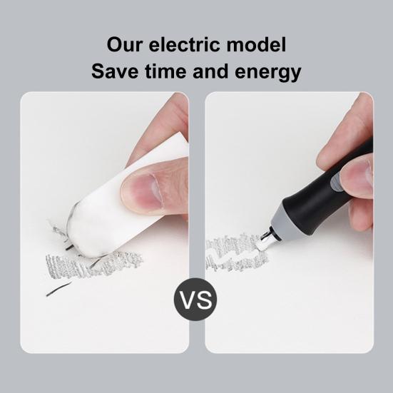 1 set di gomme da cancellare elettriche, impugnatura comoda, alimentata a batteria, automatica, con due nuclei sostitutivi, penna per cancellare elettrica, per la scuola