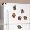 Fairy Tale Town Decor Vintage House Refrigerator Magnet, Colorful Magnets Fridge Magnetic Kitchen Decoration Accessories Whiteboard
