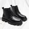 Ins Handsome Martin Boots British Style Hip Hop Zhongbang Short Boots High Waist Eight Hole Leather Shoes