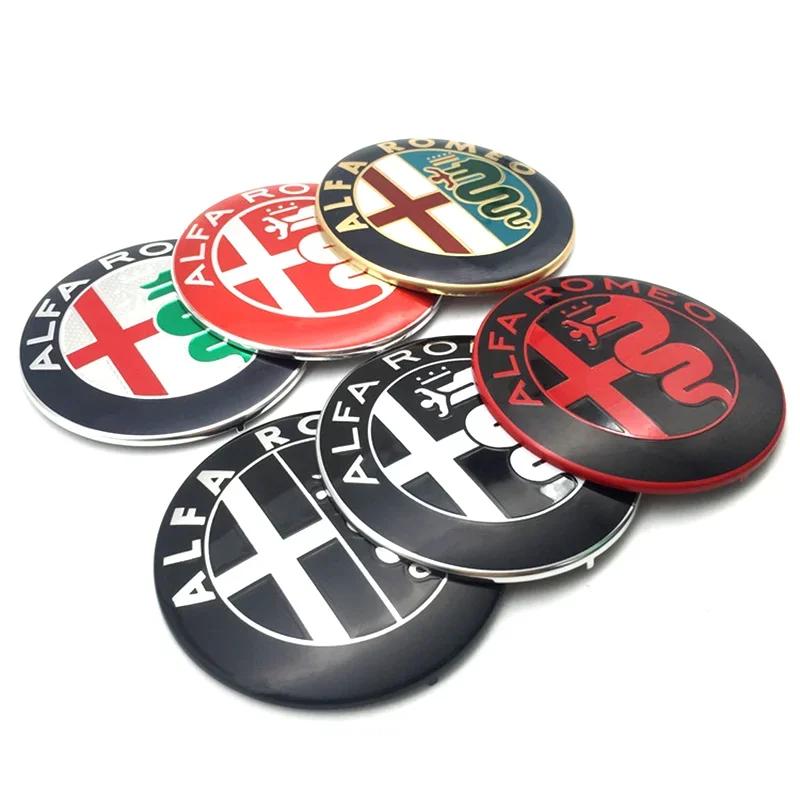 AAACK1 Car Stickers For Alfa Romeo 50pcs 74mm Alfa Romeo 3D Metal Sticker For Auto Hood Front Grille Rear Trunk Middle Emblem Badge Log