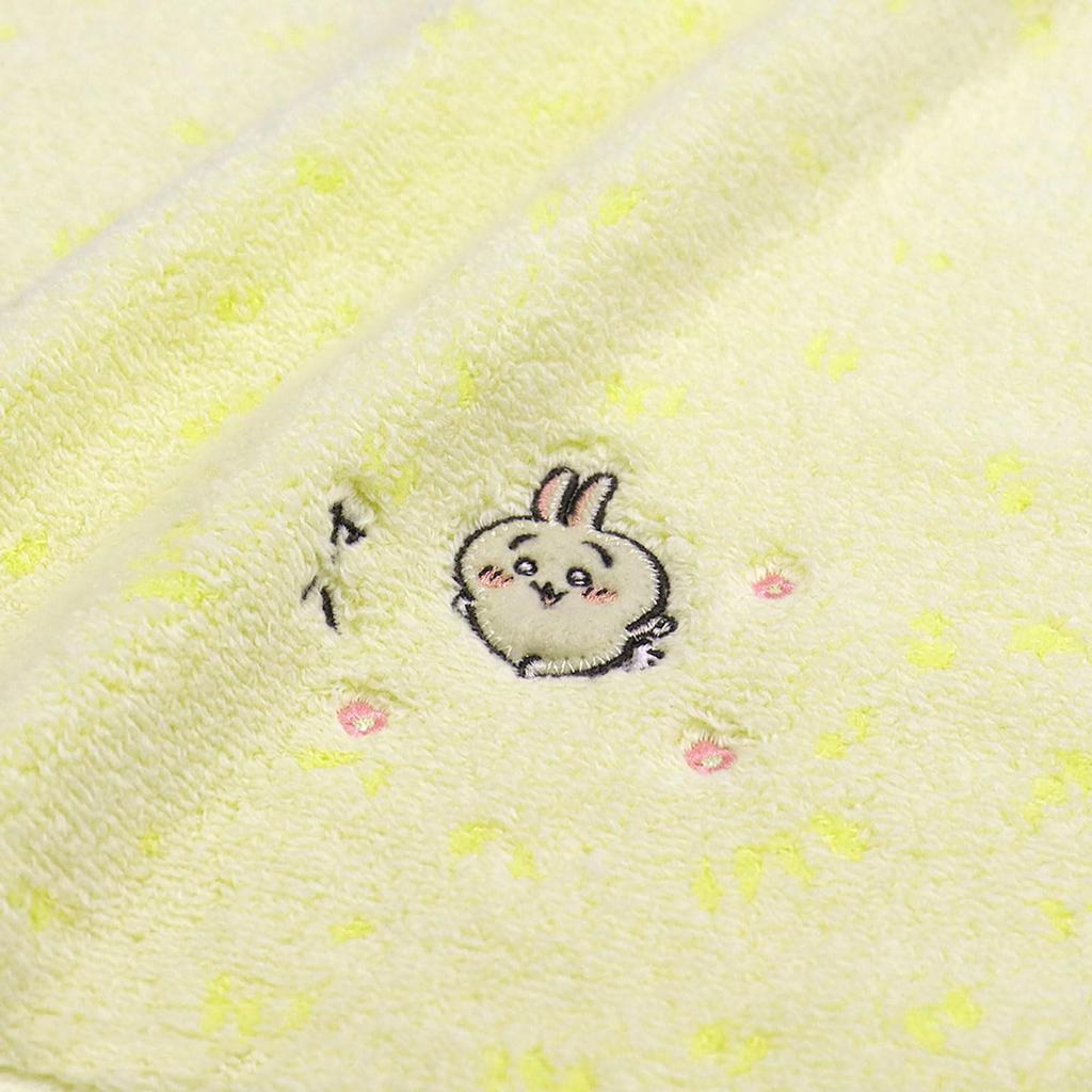 Chiikawa Grass Pattern Towel 27108001 25cm W X 25cm H Women's Handkerchief, (27108001B), Yellow, Approx.