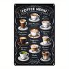 Room Decor Aluminum Coffee Menu Sign, Wall Decor, Gift for Bedroom, Kitchen, Game Room, Balcony, Garden, Porch, Bar, Restauran