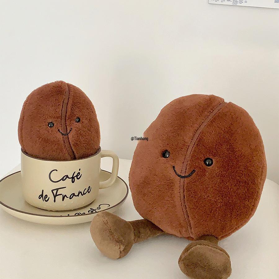 Coffee Bean Plush Toy Pendant - Comfort Doll