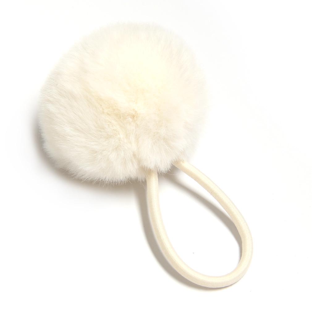 Imitation Rex Rabbit Fur Scrunchie: Cute, Versatile Pom-Pom Elastic Hair Tie In Matching Colors