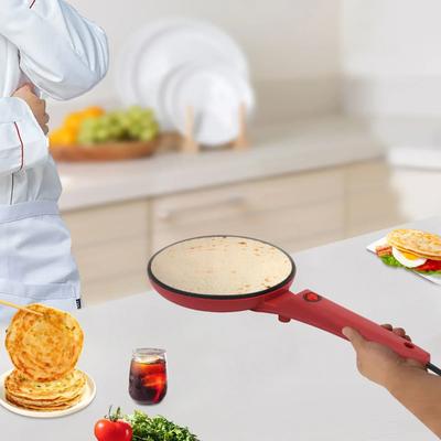 8-inch Electric Pancake Maker, Portable Home Crepe Machine - 320-356°F Smart Temperature Control, Flat Pancake Griddle