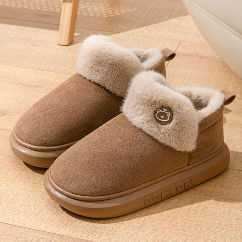 2025 New Waterproof Cotton Shoes for Women Winter Indoor Plush Warm Couple Cotton Shoes Outdoor Anti Slip Platform Women's Shoes