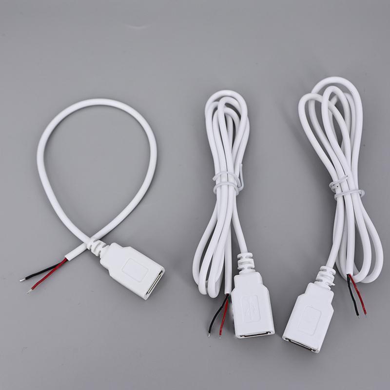 2pin 4Pin 5V USB 2.0 Power Supply Cable Female Male Jack Charging Extension Connector Wire white 0.3m 1m