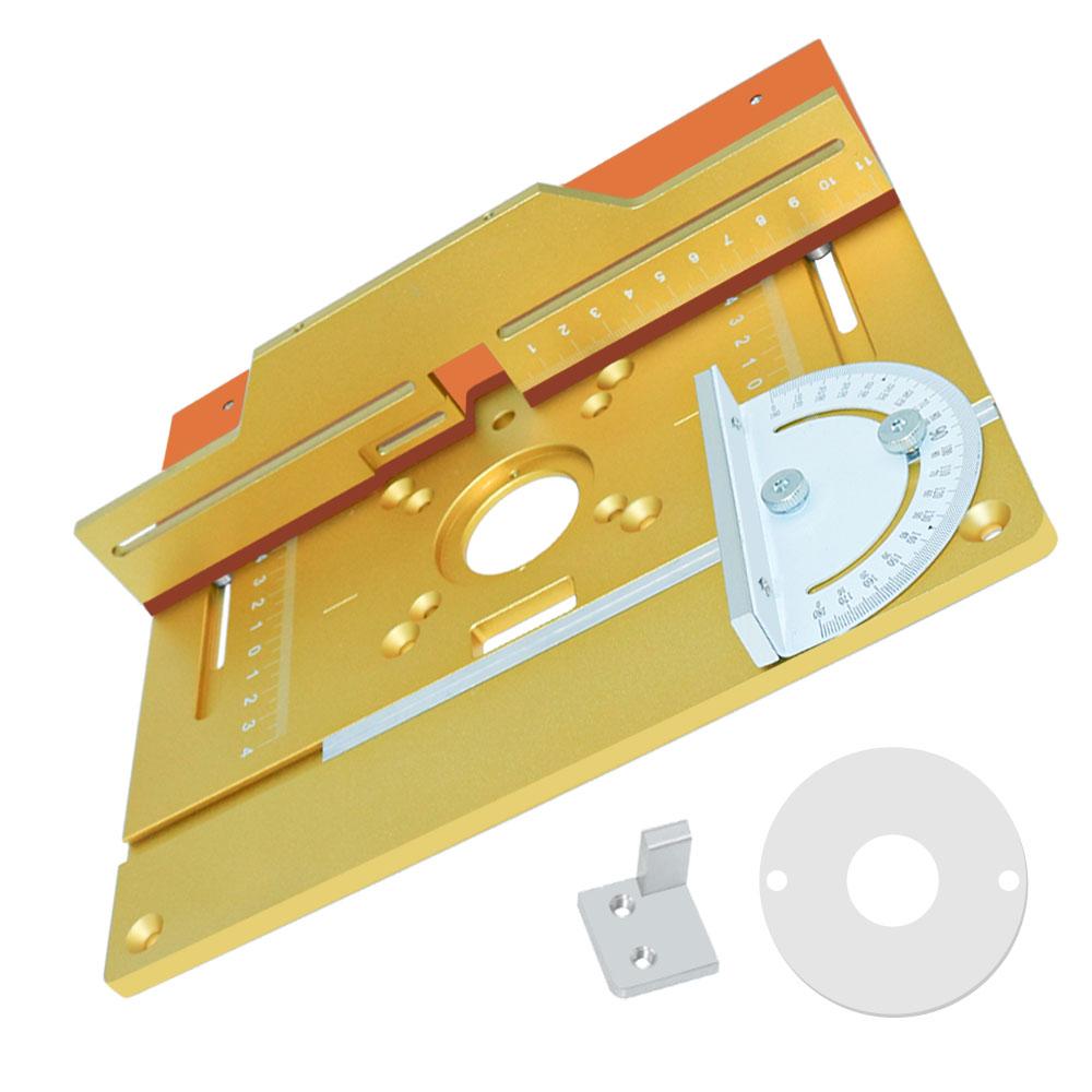Upgraded Aluminium Router Table Insert Plate Woodworking Tool Set with Miter Gauge and Sliding Tenoning Fence for Router Table