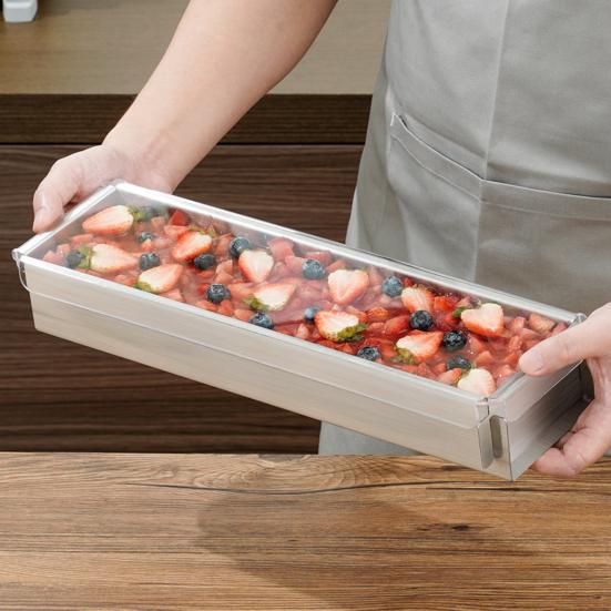 Rozsdamentes Acél Tiramisu Forma Kereskedelmi Minőségű Téglalap Alakú Sütőforma Tortarétegekhez Tapadásmentes