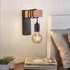 American Iron Art Wood Wall Lamp, E27 Single Head - Bedroom, Hallway, Corridor