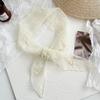 Lace silk scarf high-end three-dimensional relief embroidery embroidery silk scarf versatile neck protection small scarf scarf decorative belt