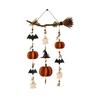 Halloween Hängeobjekt Hexenbesen Wanddekoration mit Schichtkürbis Fledermaus Geisterhaft für Raum Eingangsbereich Styling und Party Wanddekoration