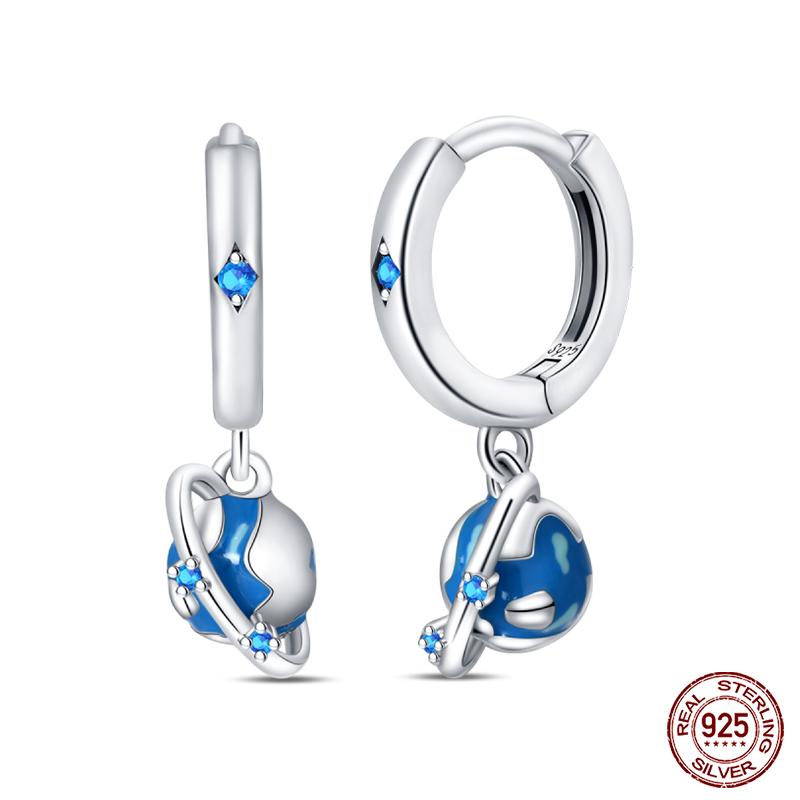 Modische leuchtende Glühwürmchen-Ohrringe 925er Sterlingsilber Lila Schmetterling Welle Fischschwanz Anhänger Ohrringe Feiner Party-Schmuck Geschenke