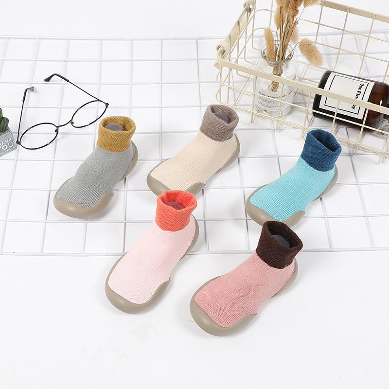 0 to 4 Years Winter Children Terry Socks Soft Bottom Non-slip Floor Girl Boy Newborn Child Warm Shoes Socks with Rubber Soles