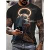 Men's with Smoking Nun 3D Graphic T-Shirt Black Casual Summer