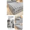 Solid Color Rabbit Like Plush Bed Sheet, 30cm Deep Pocket Design,Fully Wrapped Anti Slip Mattress Protective Cover,Thick and Warm In Autumn and Winter