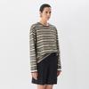 2025 Spring Striped Loose Fit Long Sleeve Round Neck T-Shirt