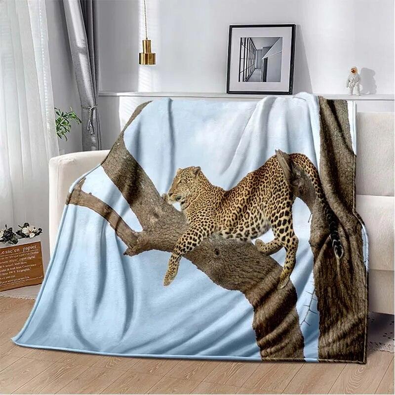 3d Tier Gepard Leopard Cartoon Blanket for Bed Picnic Blanket Sofa Thin Blanket Air Conditioning Blanket Customized Blankets