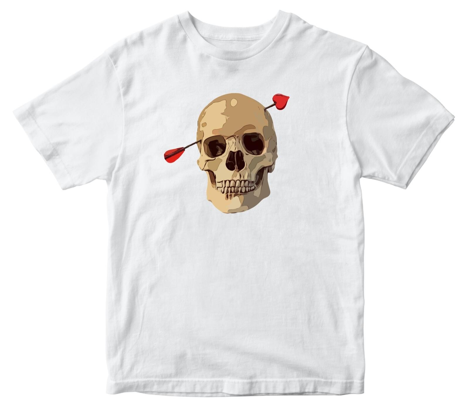 Valentines T Shirt Skull and Cupid Heart Arrow Love Forever Valentines Day S разноцветный