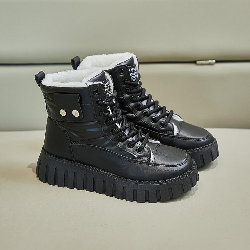 

Женские теплые хлопковые ботинки с флисом, высокие зимние ботинки 40 чёрный