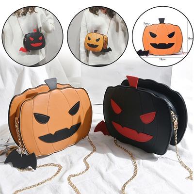 Women Pumpkin Handbag Halloween Candy Bag Little Devil Shoulder Messenger Bag