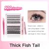Life Girls 3D Volume False Eyelash Kit – Fluffy & Natural Cluster Lashes, DIY Individual Lash Extensions, Hot Melt Glue Applicator Set