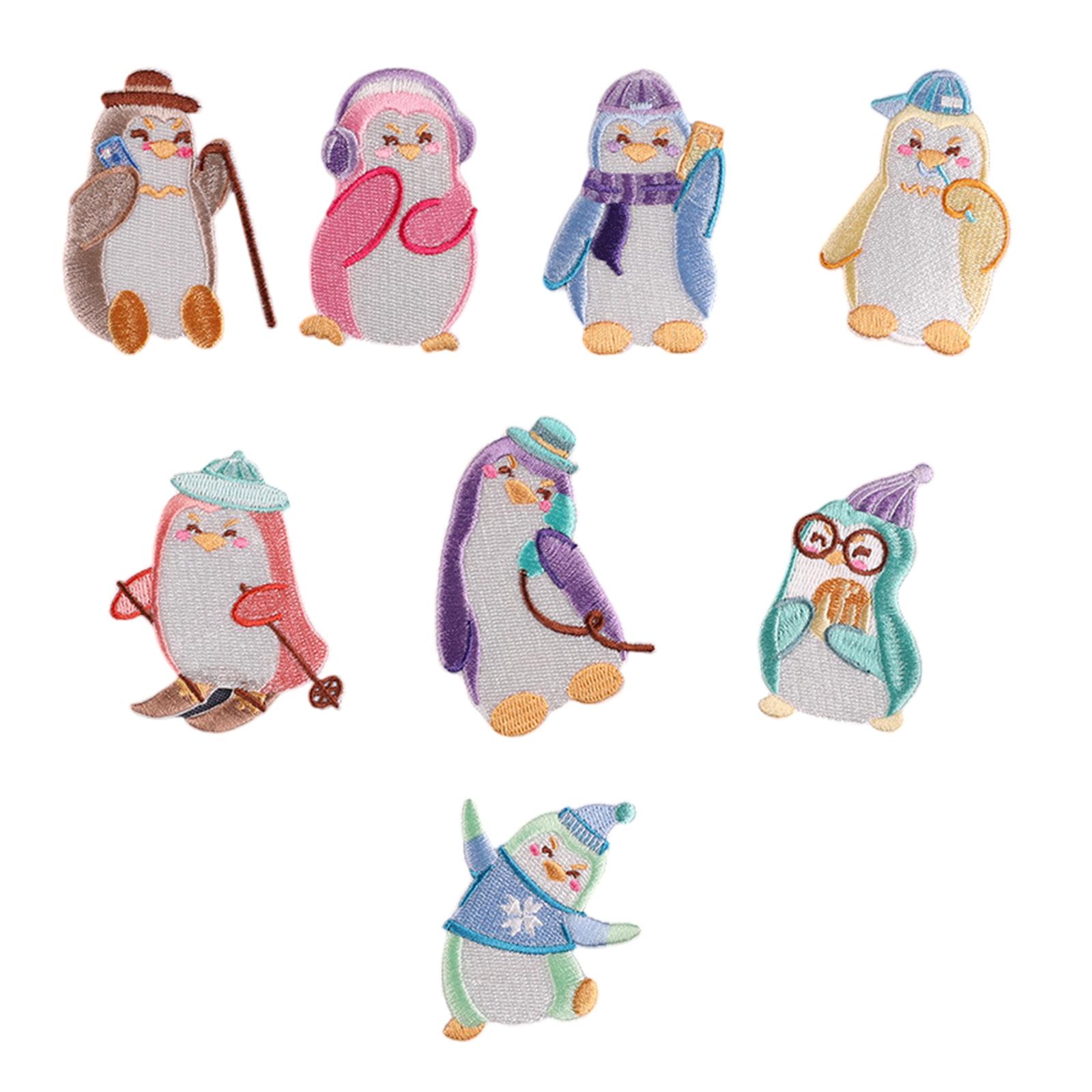 

8 Pcs Penguin Embroidered Patches Iron on Patches Cartoon Animal Repair Patches Sewing on Applique Patches for Clothes