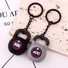 Fashionable Mini Kettlebell Keychain Sturdy Rubber Backpack Charm Lightweight Key Holder For Outdoor Use