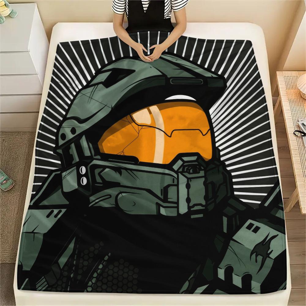Master Chief  Print Flannel Blanket, High Quality Comfortable for All Seasons, Home Decor, Warmth and Comfort