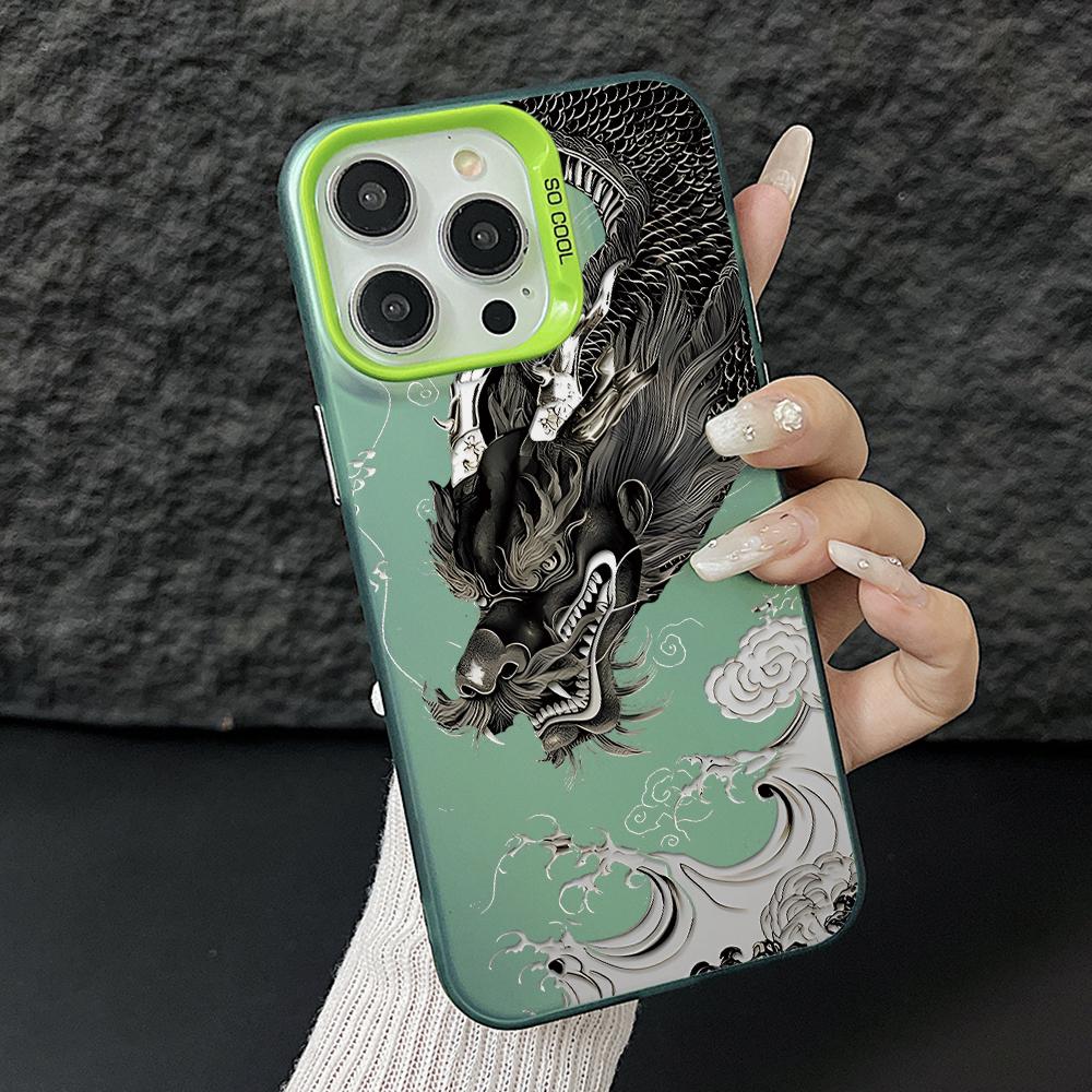 Cool Black Dragon Phone Case for Xiaomi Redmi 15C 14C 13C 12C 10 Note 15 14 13 12 Pro Plus 4G 5G Silver Hard Cover