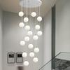 Modern Minimalist Moon Planet Staircase Pendant Chandelier for Duplex Villa Living Room