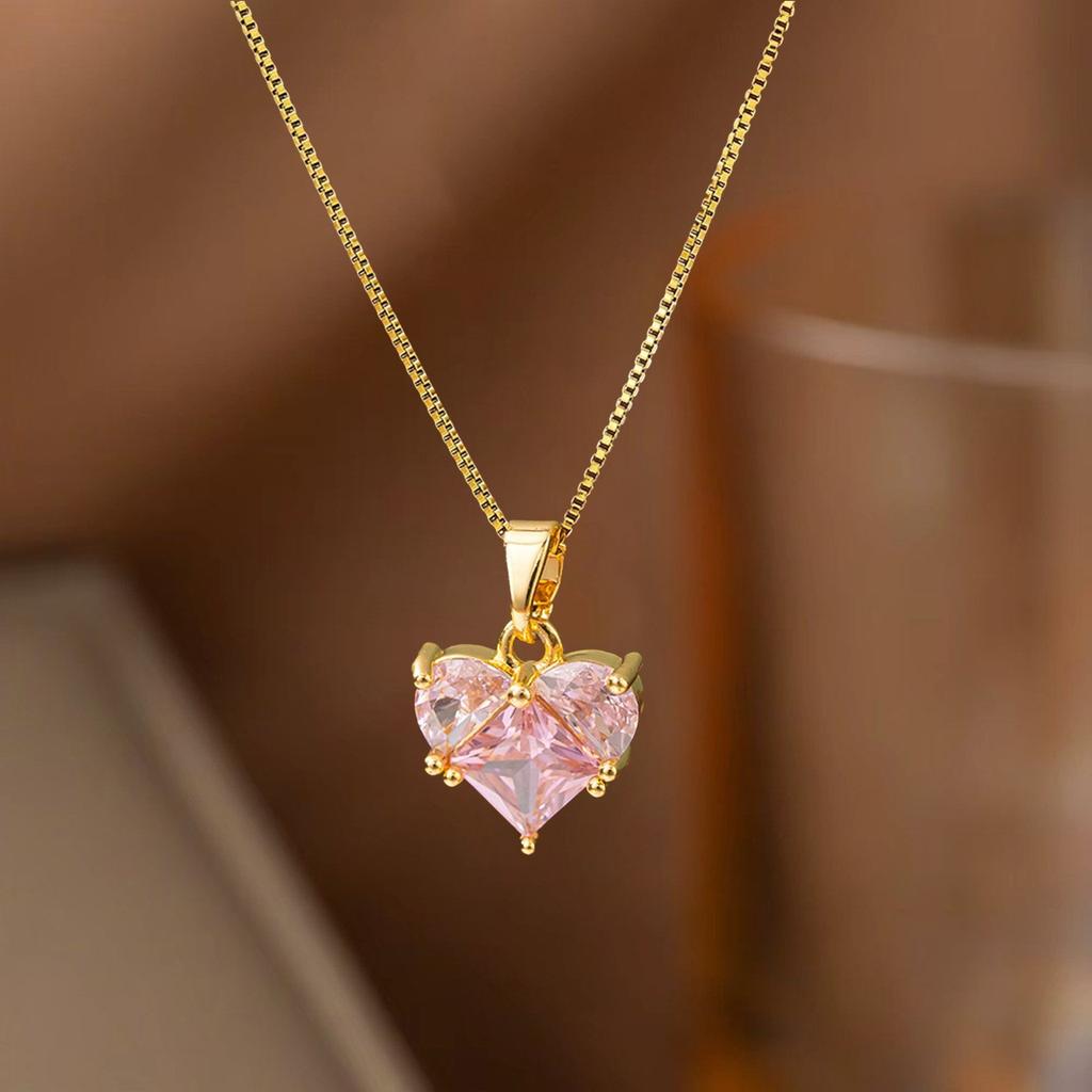 Elegant Burgundy Cherry Necklace For Women Minimalist Luxury Collarbone Chain Delicate Pendant