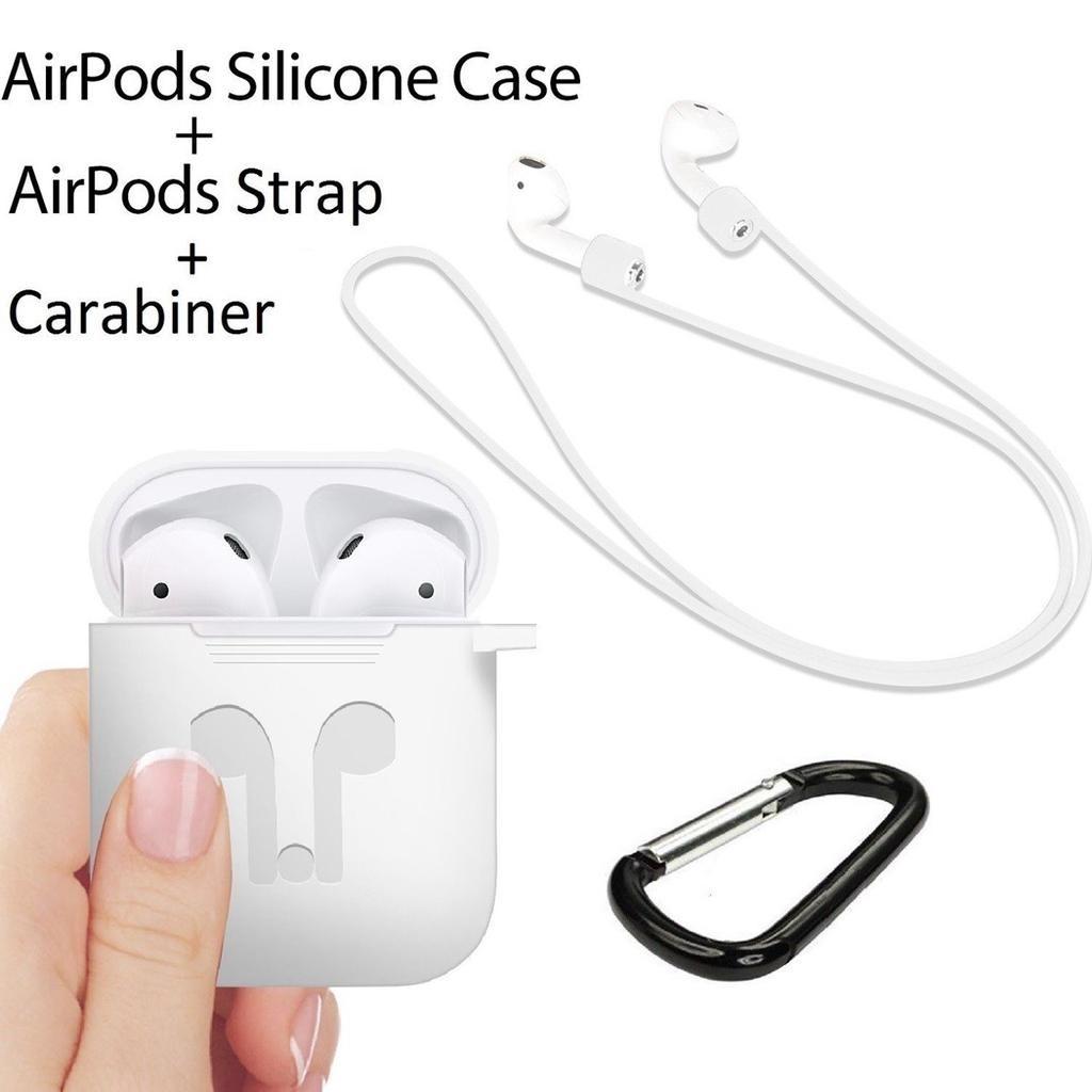 Airpods Protective Case Set Silicone Flip Style Trendy Solid Color