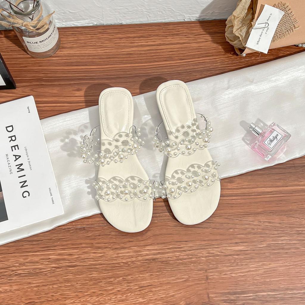 Sommer neue hochhackige coole Hausschuhe Fee Fee Wind Doppelreihe Ein-Wort mit Temperament Hausschuhe tragen hochwertig weiblich vielseitig