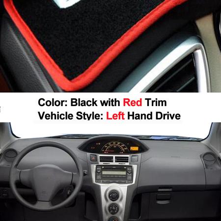 2 Layers Car Inner Dashboard Cover Dashmat Pad Carpet Sun Shade For Toyota Vitz / Yaris Hatchback 2006 - 2011 Left Hand Drive