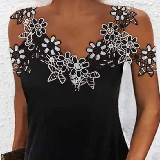 Women Summer Lace Stitching Sling Mini Dress V-neck Cold Shoulder Sleeveless Slim Fit Short Dress Streetwear