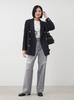 Mira Owen Gold Button Long Blazer 09WFJ254139 Women's Double-Breasted