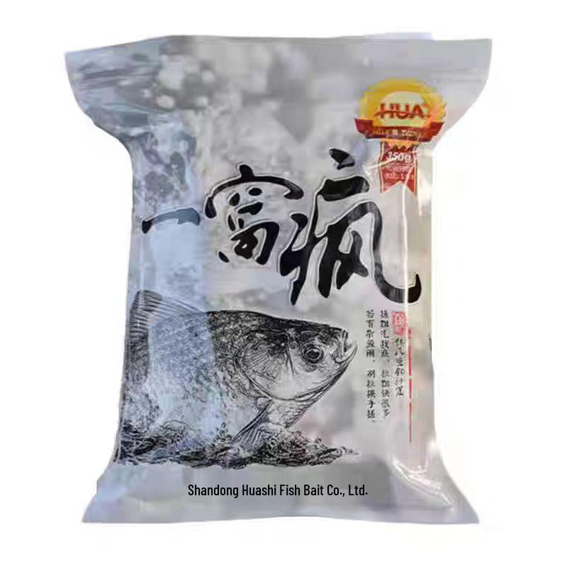 

Huashi 350g All-Kill Crazy Bait: Effective for Crucian, Carp, Grass, and Bream Fishing - Comprehensive Wild & Black Pit Bait