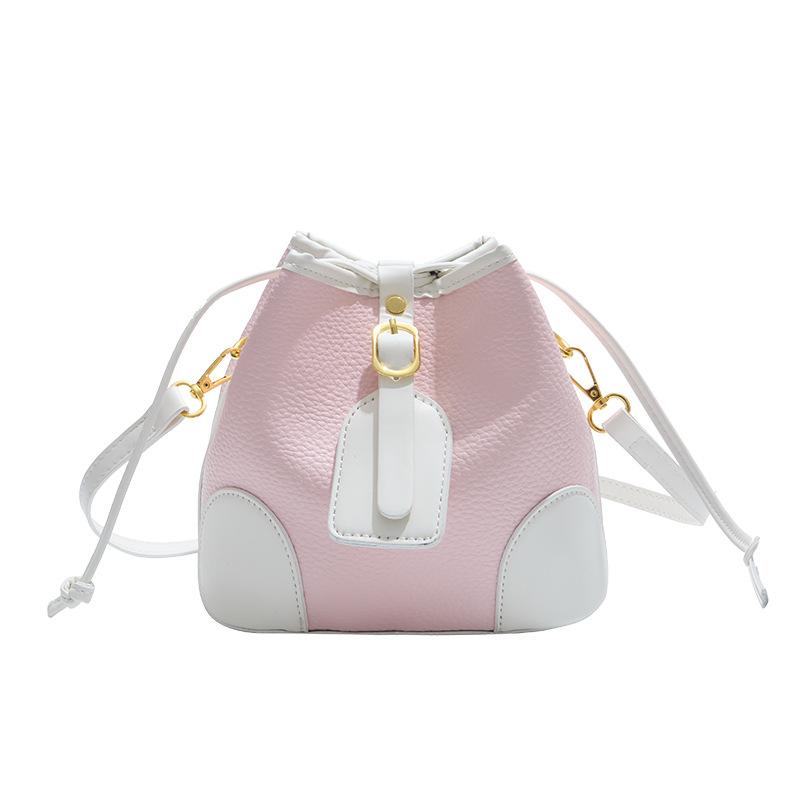 Contrasting Color Bag Women's New Shoulder Messenger Women's Bag Fashion Handbag with Bucket Bag