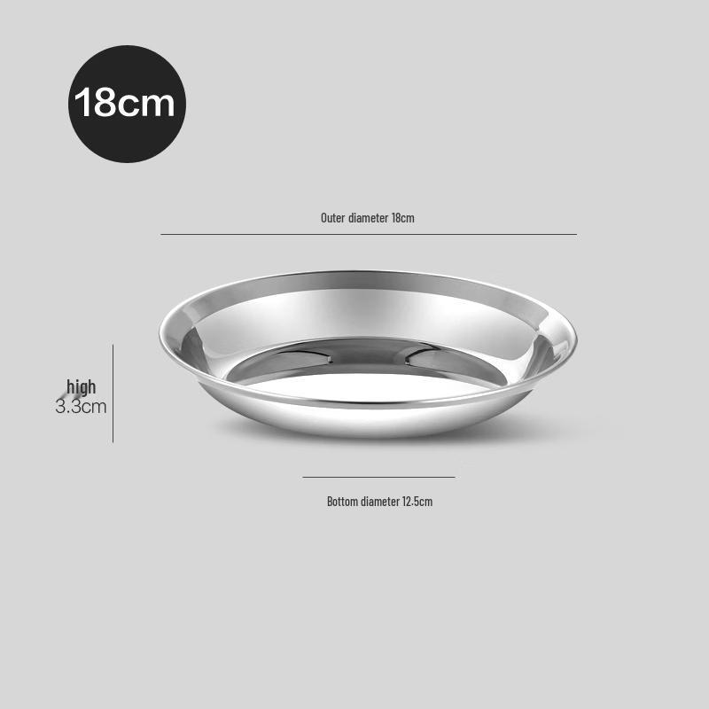 ZISIZ 304 Stainless Steel Deep Round Dinner & Prep Plates