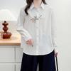 K72 Plus Size Women's Spring 2026 Korean-Style Embroidered Stretch Long Sleeve Slimming Shirt 1215
