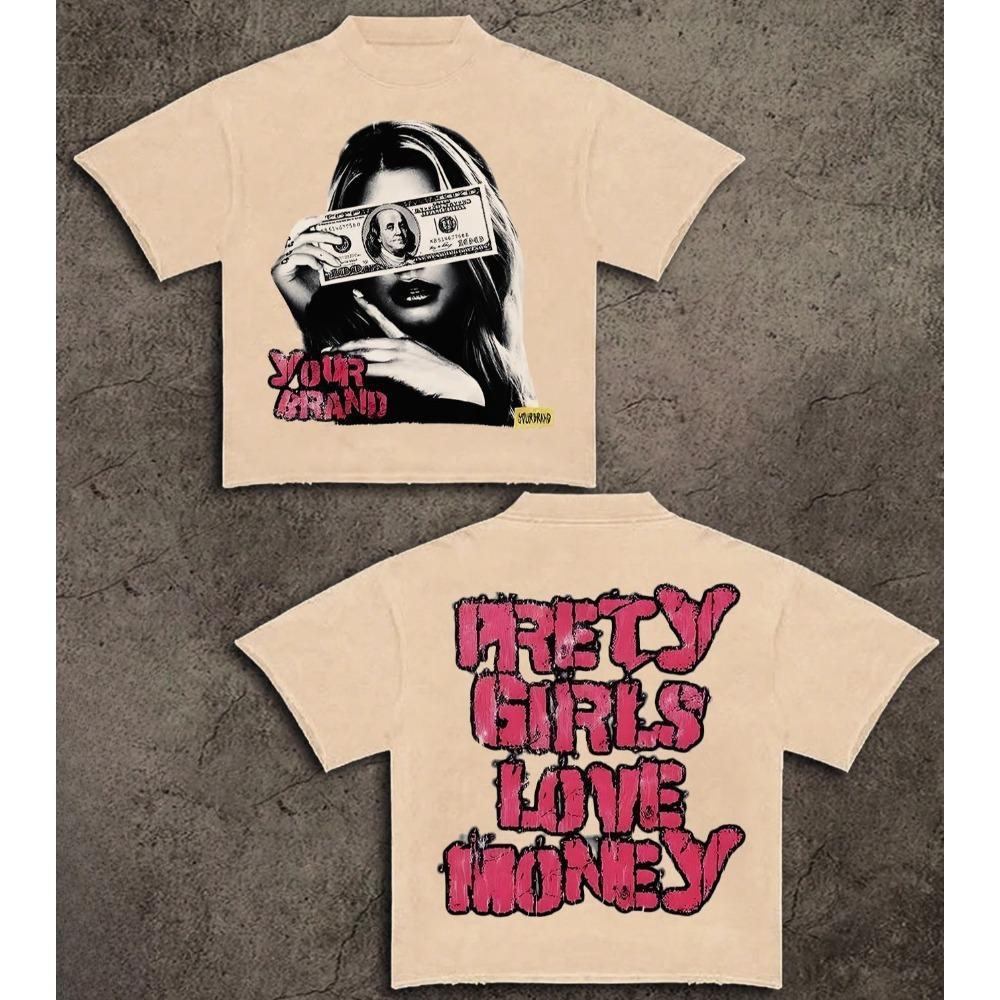 Double-Sided Printing Y2k Style Big Head Print Men Women Summer Round Neck Short Sleeved Casual Cotton T-shirt Vintage Tee Tops