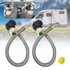 17inch Regulator Propane Hose Connector Replacement Stainless Steel Propane Hose with Gauges 1/4in Male NPT
