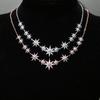 High Quality Iced Out Bling Sparking Clear Cubic Zirconia CZ Paved Star Starburst Charm Choker Necklace For Women