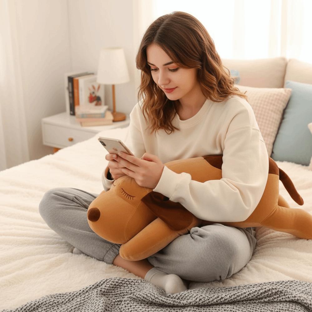 Soft Material Dog Plush Pillow Huggable Design Plush Toys Xmas Gift Stuffed Animal Doll  Child Gift