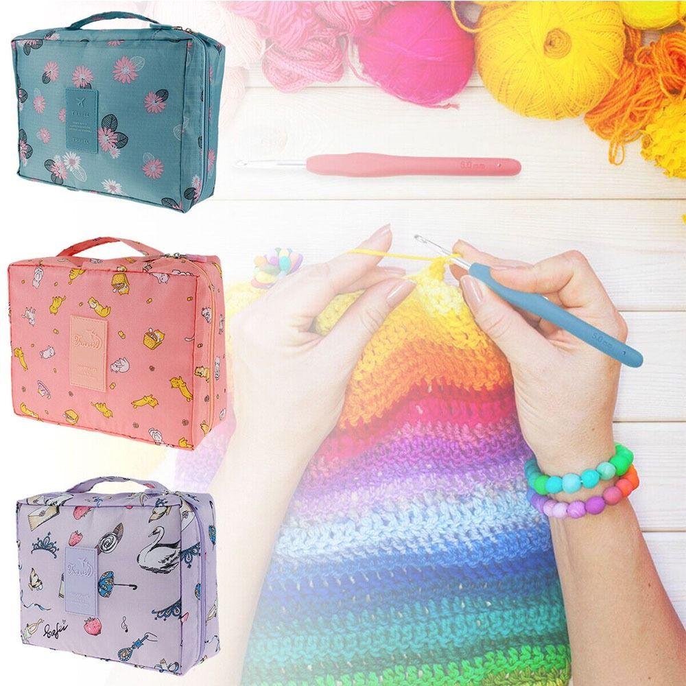 

Сумка для зберігання 5 рулонів пряжі для шиття, плетіння, в язання, голки, комплект, інструмент для плетіння, ергономічний набір гачків G