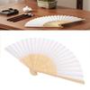 Folding Hand Fan 21cm Blank Silk Fabric Bamboo Folded Hand Fan for Wedding Daily Use