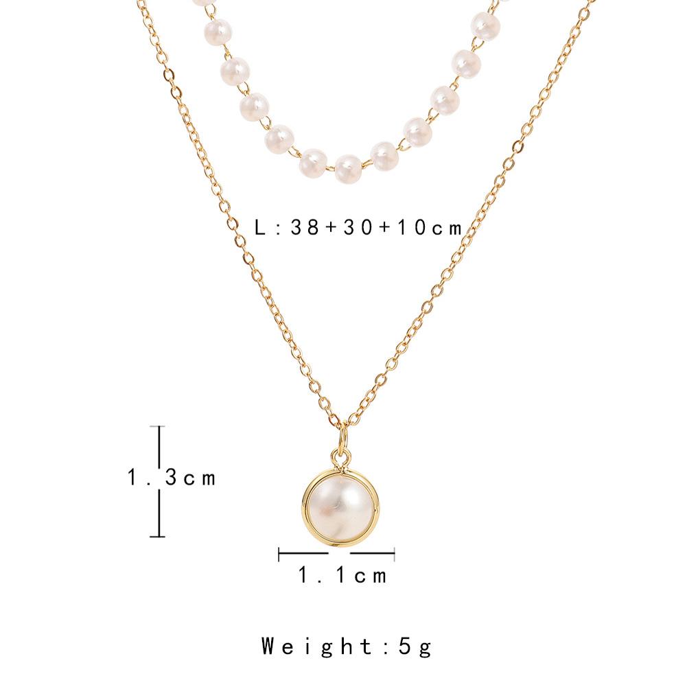 Women's Necklace Simple Style Double-deck Elegant Small Pearl Necklace