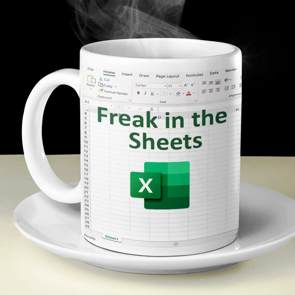 Freak In The Sheets Spreadsheet Ceramic Coffee Mark Mug Excel New