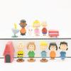 12Pcs/Set Anime Figure Peanuts Cute Snoopy Ornament Cartoon Doll Decoration Hand-Made Kawaii Pvc Toys For Kid Birthday Gift